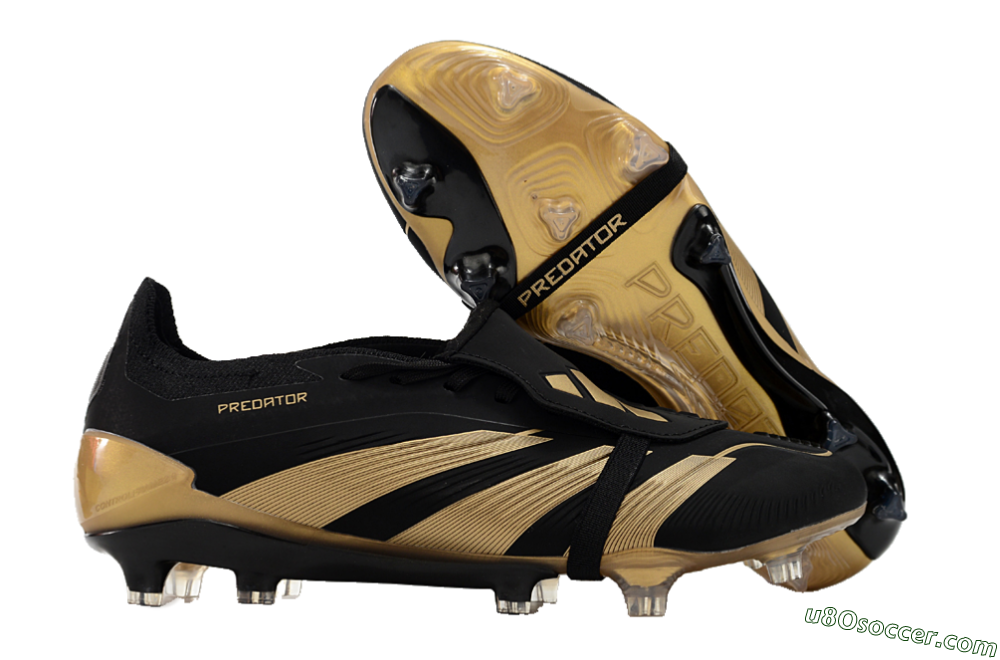 Adidas Predator Elite Tongue FG Firm Ground Soccer Cleats - Black/Gold 1