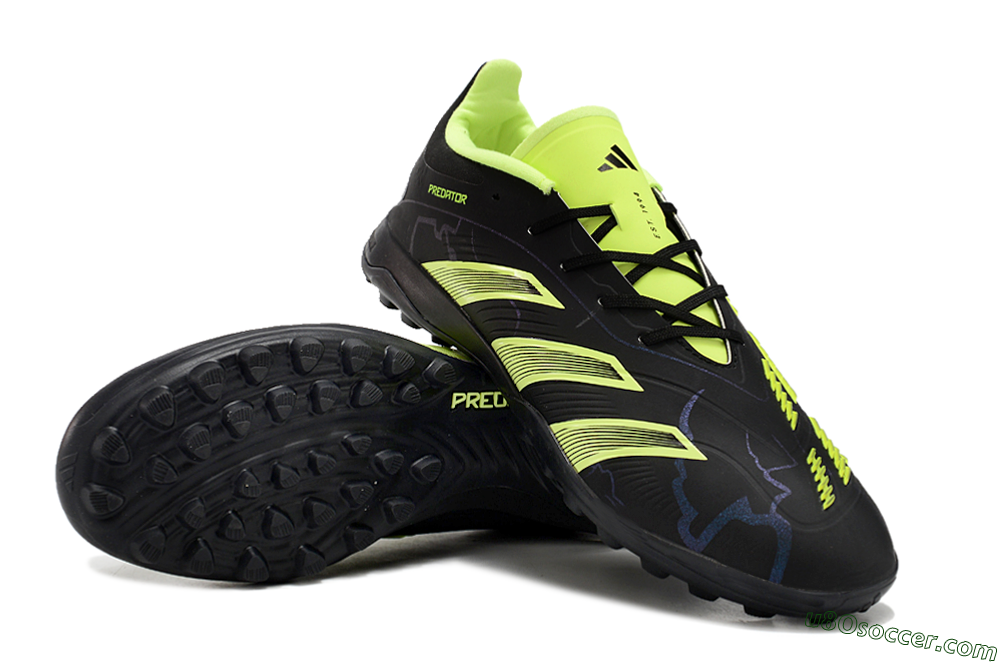 Adidas Predator 24 Elite TF Artificial Turf Soccer Shoes - Black/Yellow/Grey 3