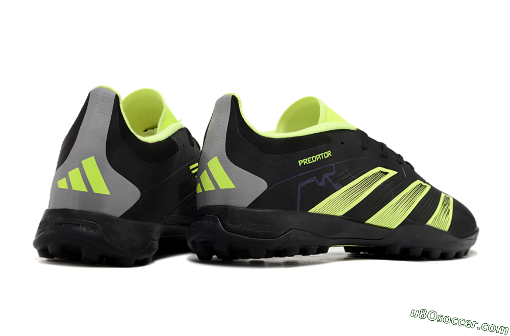 Adidas Predator 24 Elite TF Artificial Turf Soccer Shoes - Black/Yellow/Grey 6