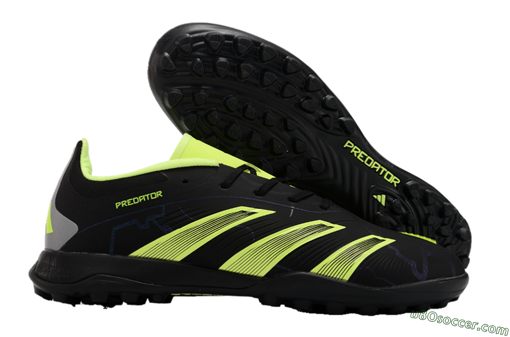 Adidas Predator 24 Elite TF Artificial Turf Soccer Shoes - Black/Yellow/Grey 1