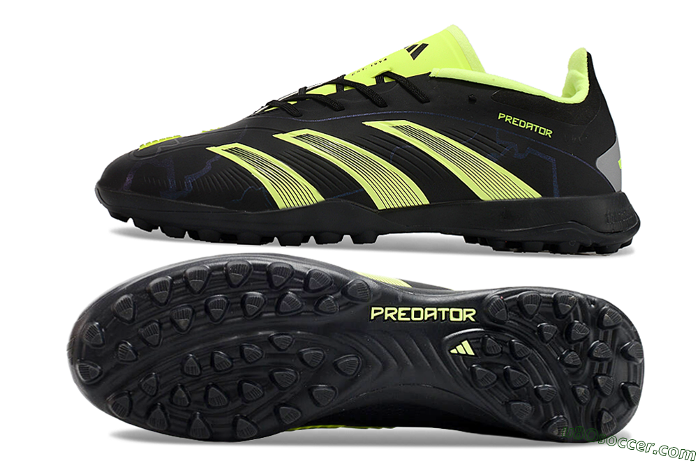 Adidas Predator 24 Elite TF Artificial Turf Soccer Shoes - Black/Yellow/Grey 0