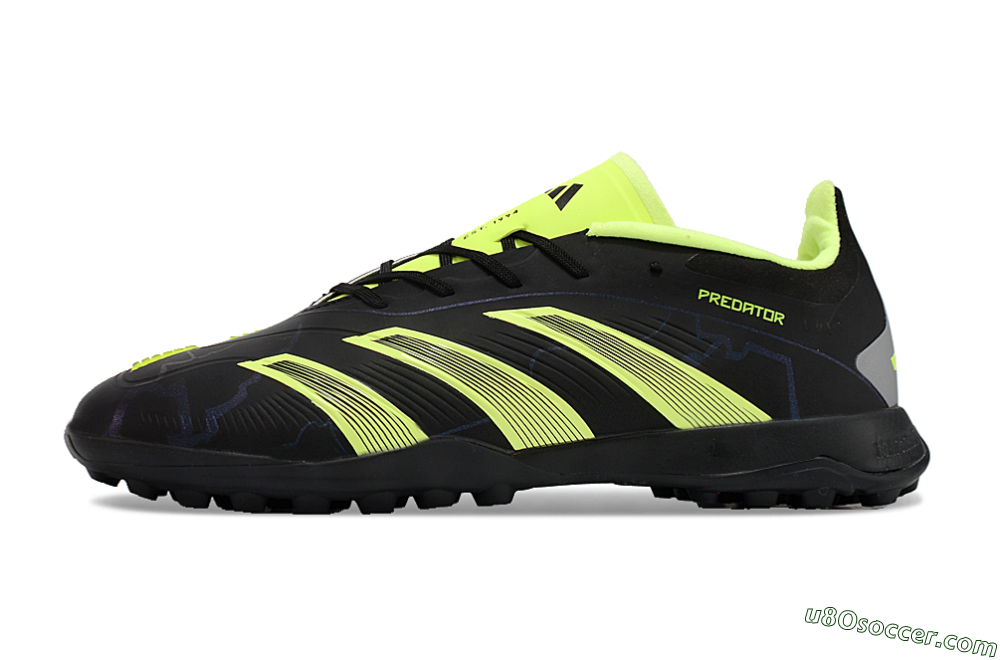 Adidas Predator 24 Elite TF Artificial Turf Soccer Shoes - Black/Yellow/Grey 2