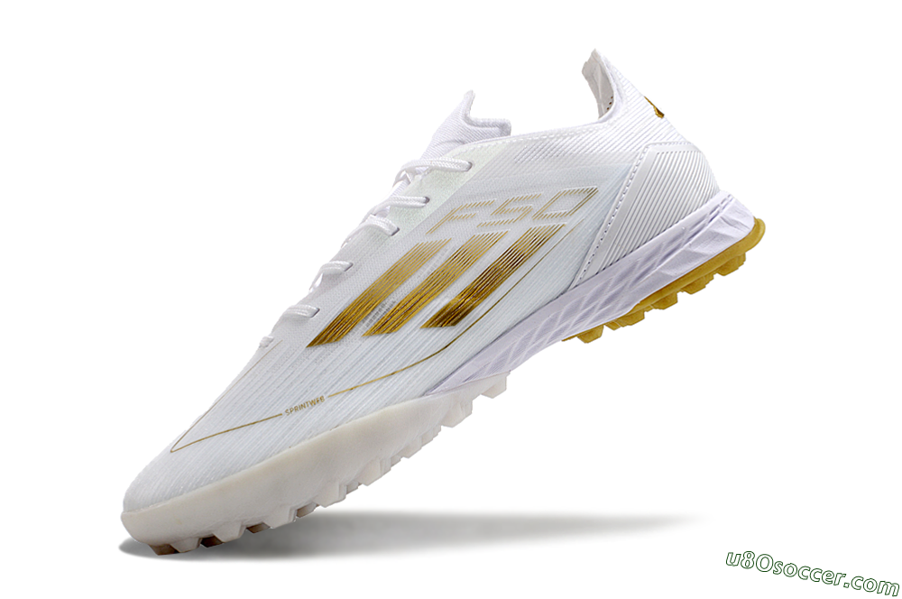 Adidas F50 Elite TF Artificial Turf Soccer Shoes - White/Gold 5
