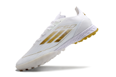 Adidas F50 Elite TF Artificial Turf Soccer Shoes - White/Gold