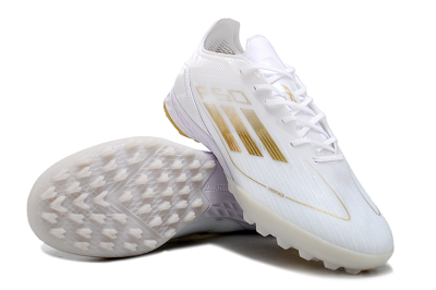 Adidas F50 Elite TF Artificial Turf Soccer Shoes - White/Gold