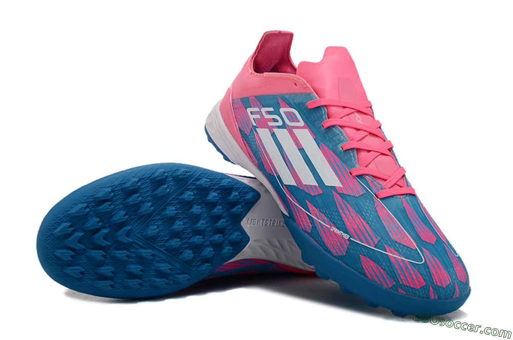 Adidas F50 Elite TF Artificial Turf Soccer Shoes - Blue/Pink/White 3