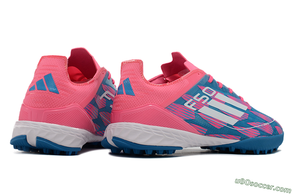 Adidas F50 Elite TF Artificial Turf Soccer Shoes - Blue/Pink/White 6