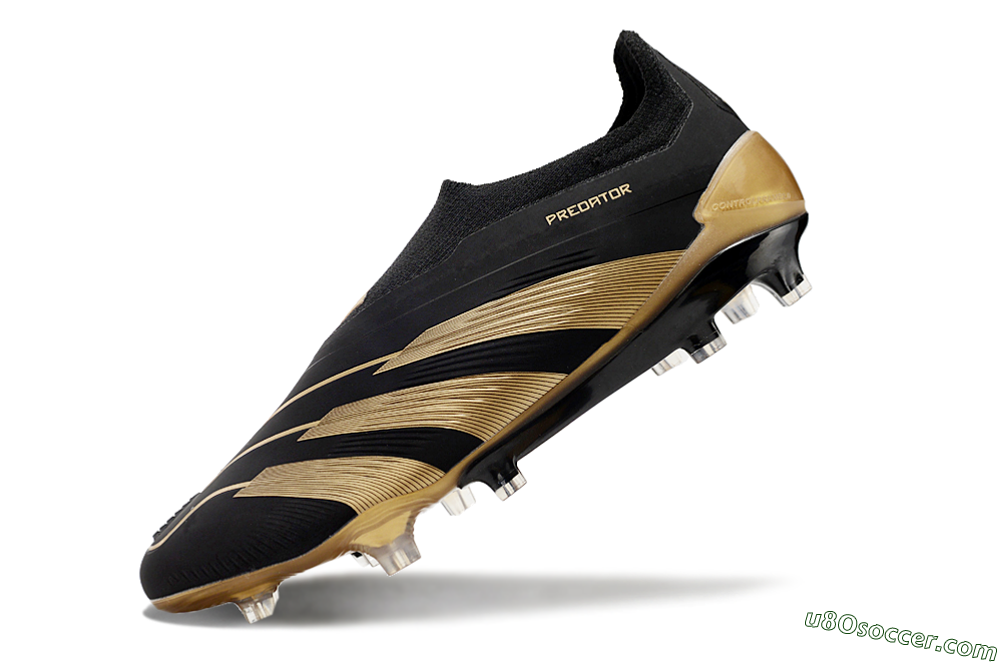 Adidas Predator Accuracy+ Laceless FG Firm Ground Soccer Cleats - Black/Gold 5