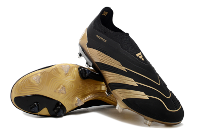 Adidas Predator Accuracy+ Laceless FG Firm Ground Soccer Cleats - Black/Gold