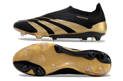 Adidas Predator Accuracy+ Laceless FG Firm Ground Soccer Cleats - Black/Gold