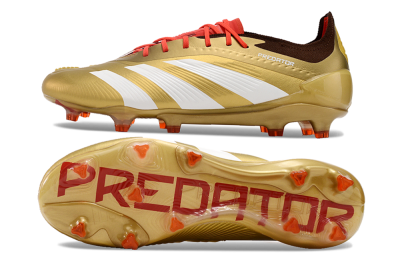 Adidas Predator 24 Elite FG Firm Ground Soccer Cleats - Gold/White/Brown