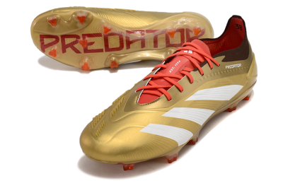 Adidas Predator 24 Elite FG Firm Ground Soccer Cleats - Gold/White/Brown