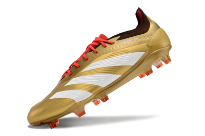Adidas Predator 24 Elite FG Firm Ground Soccer Cleats - Gold/White/Brown