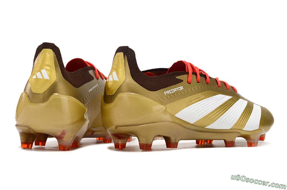 Adidas Predator 24 Elite FG Firm Ground Soccer Cleats - Gold/White/Brown 6