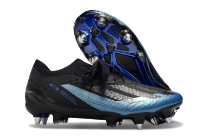 Adidas X Bugatti Crazyfast.1 SG Soft Ground Soccer Cleats - Black/Blue/Silver