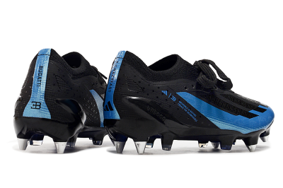 Adidas X Bugatti Crazyfast.1 SG Soft Ground Soccer Cleats - Black/Blue/Silver