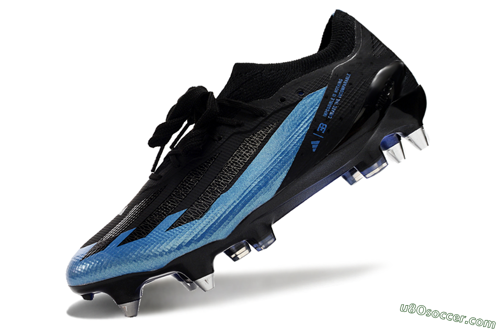 Adidas X Bugatti Crazyfast.1 SG Soft Ground Soccer Cleats - Black/Blue/Silver 5