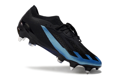 Adidas X Bugatti Crazyfast.1 SG Soft Ground Soccer Cleats - Black/Blue/Silver