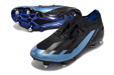 Adidas X Bugatti Crazyfast.1 SG Soft Ground Soccer Cleats - Black/Blue/Silver