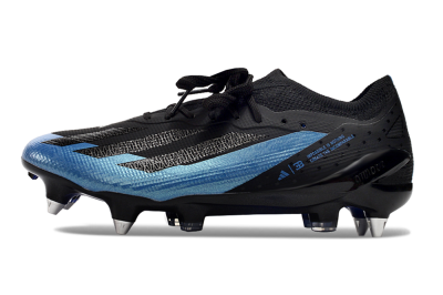 Adidas X Bugatti Crazyfast.1 SG Soft Ground Soccer Cleats - Black/Blue/Silver