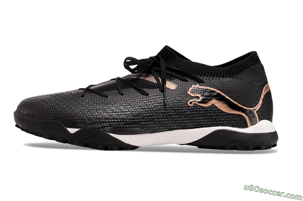 Puma Future Ultimate TF Artificial Turf Soccer Shoes - Black/Gold/White 2