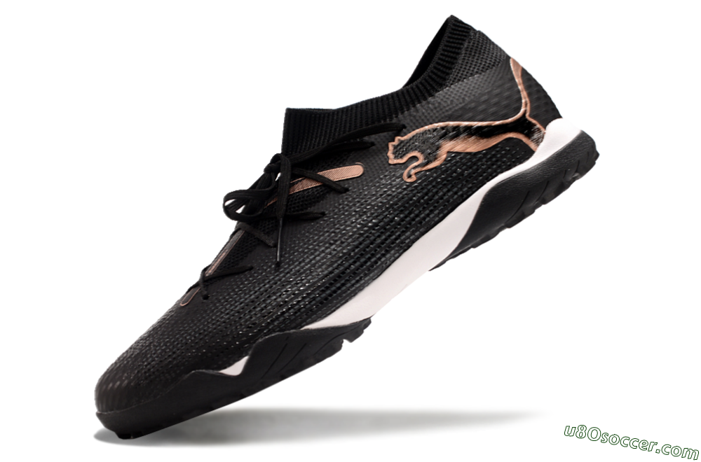 Puma Future Ultimate TF Artificial Turf Soccer Shoes - Black/Gold/White 5