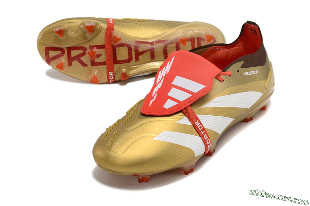 Adidas Predator Elite Foldover Tongue FG Firm Ground Soccer Cleats - Gold/White/Red 3