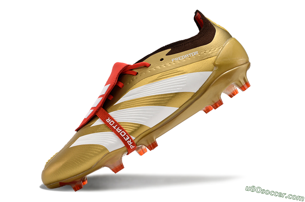 Adidas Predator Elite Foldover Tongue FG Firm Ground Soccer Cleats - Gold/White/Red 5