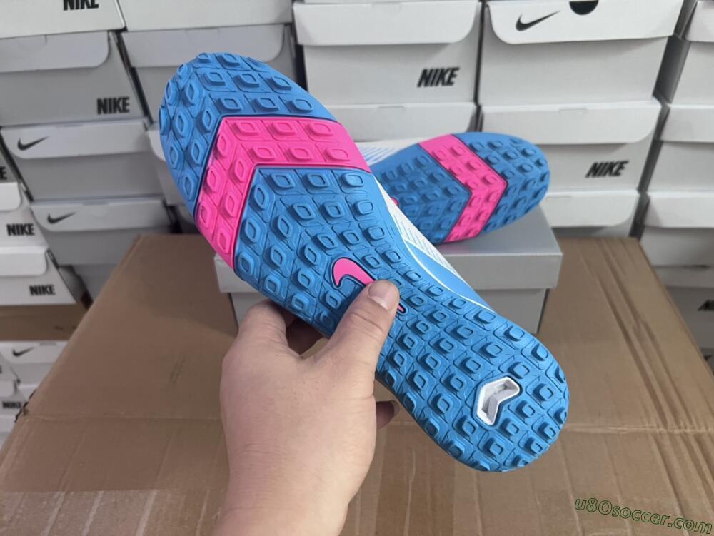 Nike Air Zoom Mercurial Vapor 16 Elite TF Artificial Turf Soccer Shoes - White/Pink/Blue