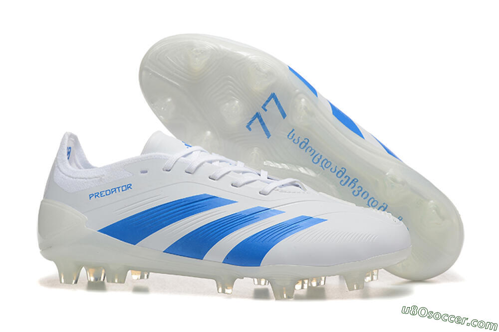 Adidas Predator 24 Elite FG Firm Ground Soccer Cleats - White/Blue 1