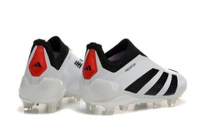 Adidas Predator 24 Elite Laceless FG Firm Ground Soccer Cleats - White/Black/Red