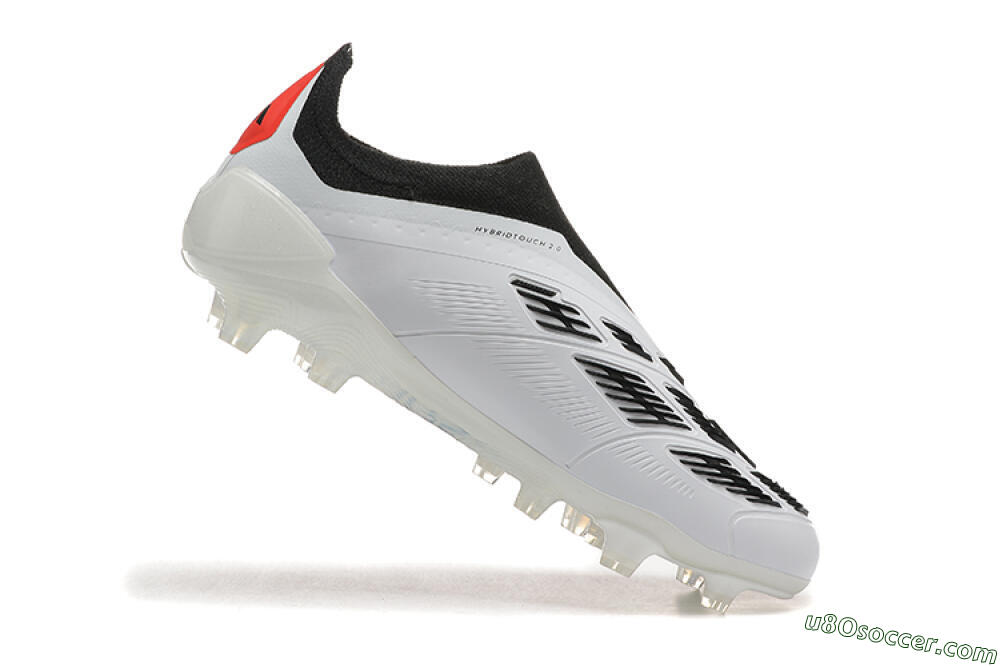 Adidas Predator 24 Elite Laceless FG Firm Ground Soccer Cleats - White/Black/Red 4
