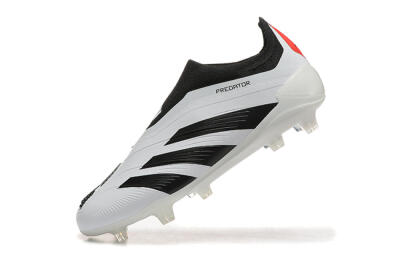 Adidas Predator 24 Elite Laceless FG Firm Ground Soccer Cleats - White/Black/Red