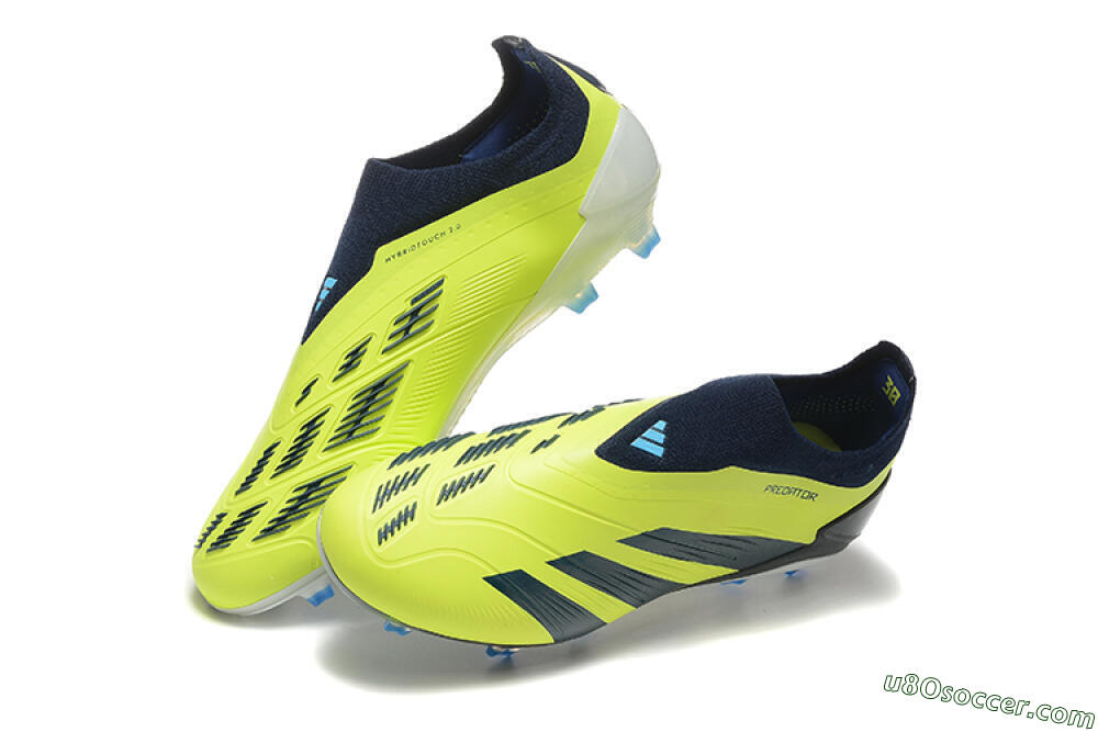 Adidas Predator 24 Elite Laceless FG Firm Ground Soccer Cleats - Yellow/Black/Blue 3
