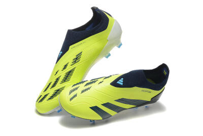 Adidas Predator 24 Elite Laceless FG Firm Ground Soccer Cleats - Yellow/Black/Blue