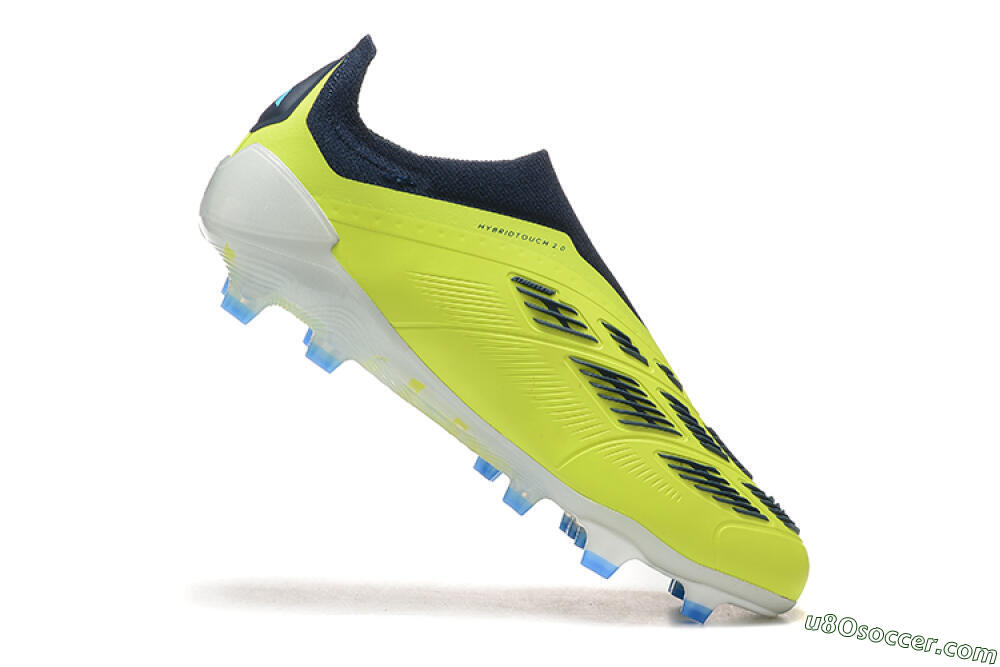 Adidas Predator 24 Elite Laceless FG Firm Ground Soccer Cleats - Yellow/Black/Blue 4