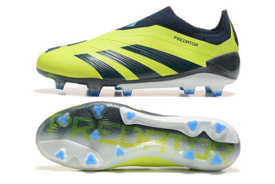 Adidas Predator 24 Elite Laceless FG Firm Ground Soccer Cleats - Yellow/Black/Blue