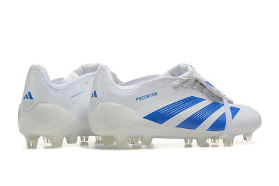 Adidas Predator Elite Foldover Tongue FG Firm Ground Soccer Cleats - White/Blue