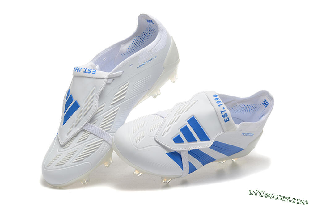 Adidas Predator Elite Foldover Tongue FG Firm Ground Soccer Cleats - White/Blue 3