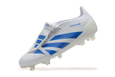 Adidas Predator Elite Foldover Tongue FG Firm Ground Soccer Cleats - White/Blue