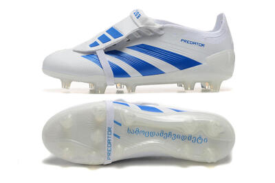 Adidas Predator Elite Foldover Tongue FG Firm Ground Soccer Cleats - White/Blue