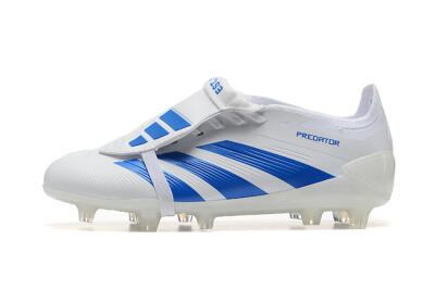 Adidas Predator Elite Foldover Tongue FG Firm Ground Soccer Cleats - White/Blue