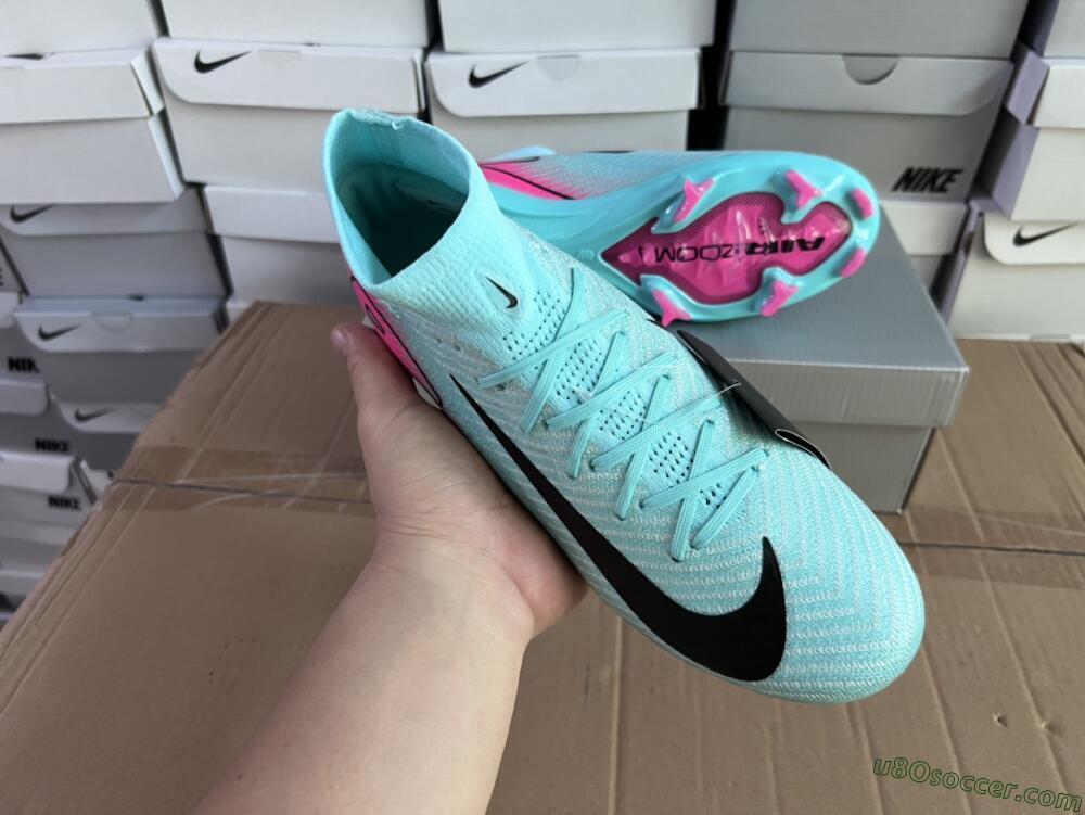 Nike Air Zoom Mercurial Superfly 10 Elite FG Firm Ground Soccer Cleats - Jade/Black/Pink