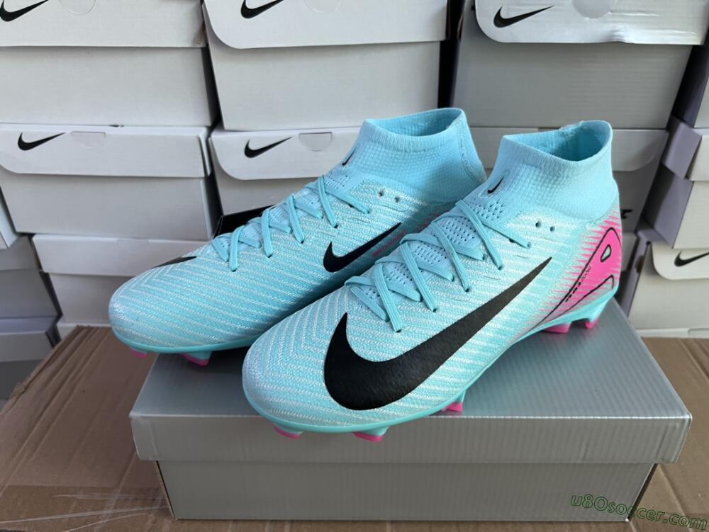 Nike Air Zoom Mercurial Superfly 10 Elite FG Firm Ground Soccer Cleats - Jade/Black/Pink