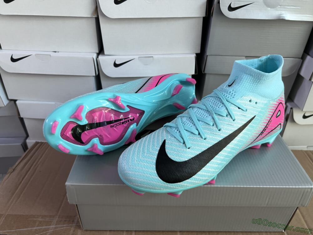 Nike Air Zoom Mercurial Superfly 10 Elite FG Firm Ground Soccer Cleats - Jade/Black/Pink