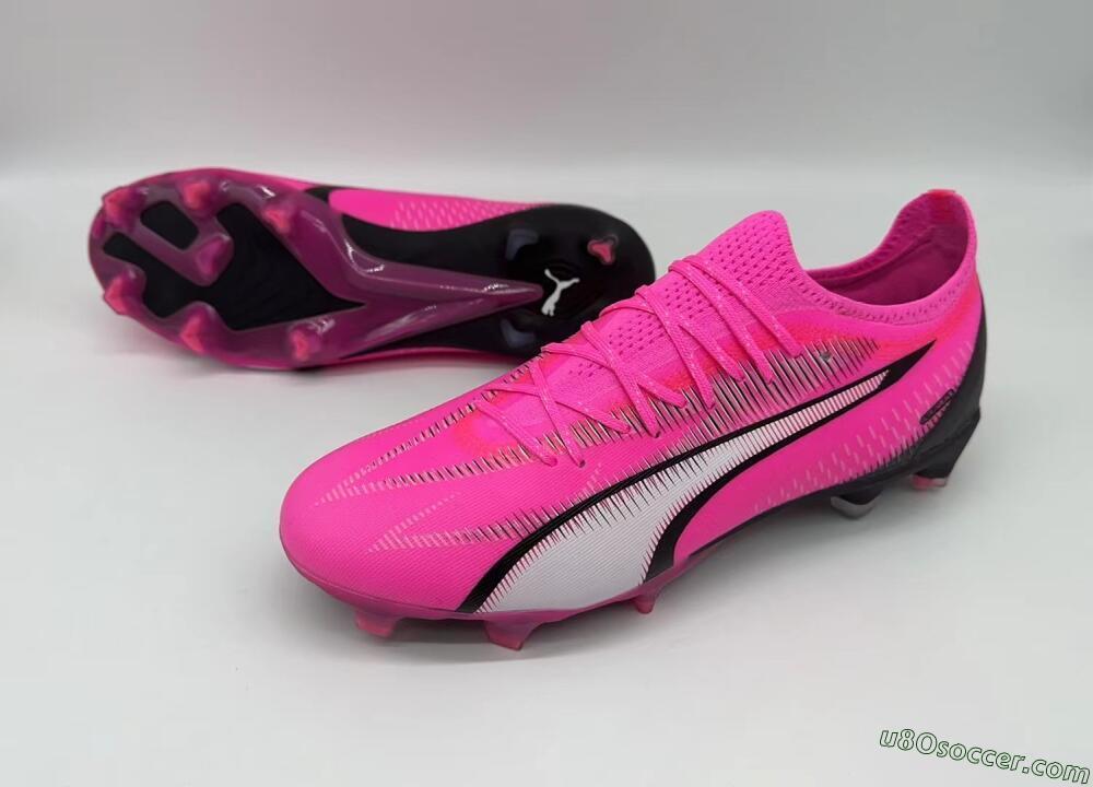 Puma Ultra Ultimate FG Firm Ground Soccer Cleats - Pink/White/Black