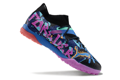 Puma Future Ultimate TF Artificial Turf Soccer Shoes - Black/Pink/Blue