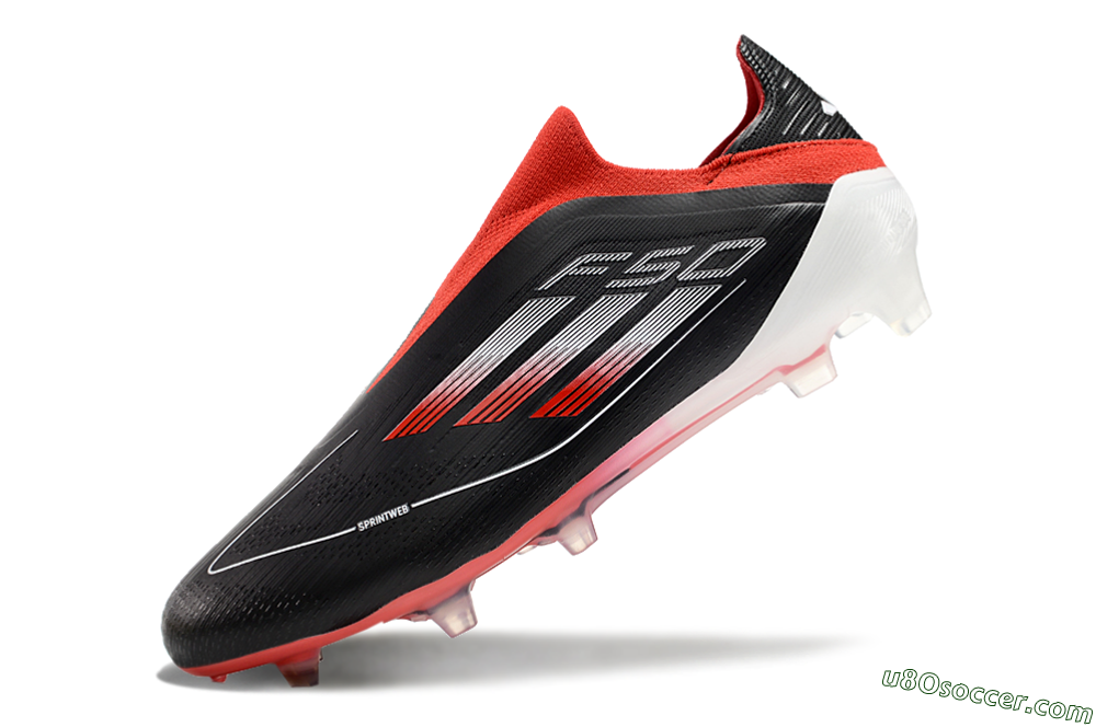 Adidas F50 Elite Laceless FG Firm Ground Soccer Cleats - Black/Red/White 5
