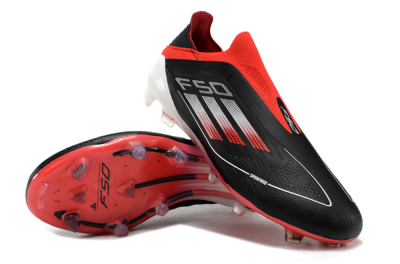 Adidas F50 Elite Laceless FG Firm Ground Soccer Cleats - Black/Red/White