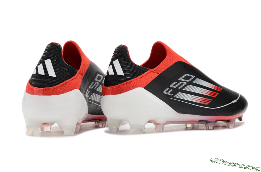 Adidas F50 Elite Laceless FG Firm Ground Soccer Cleats - Black/Red/White 6